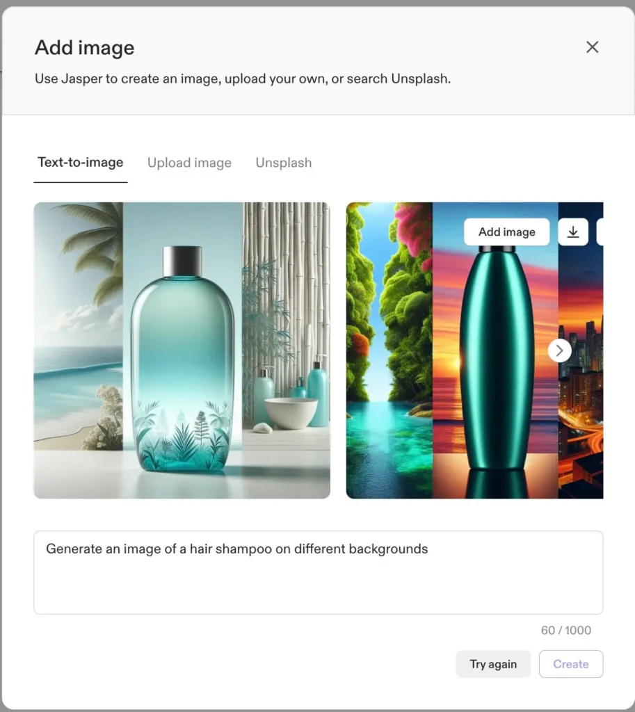 Jasper AI Content-Erstellung Beispiel